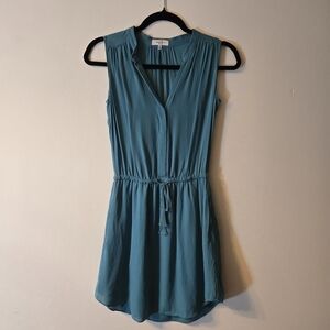 Babaton Aritzia Teal Silk Dress